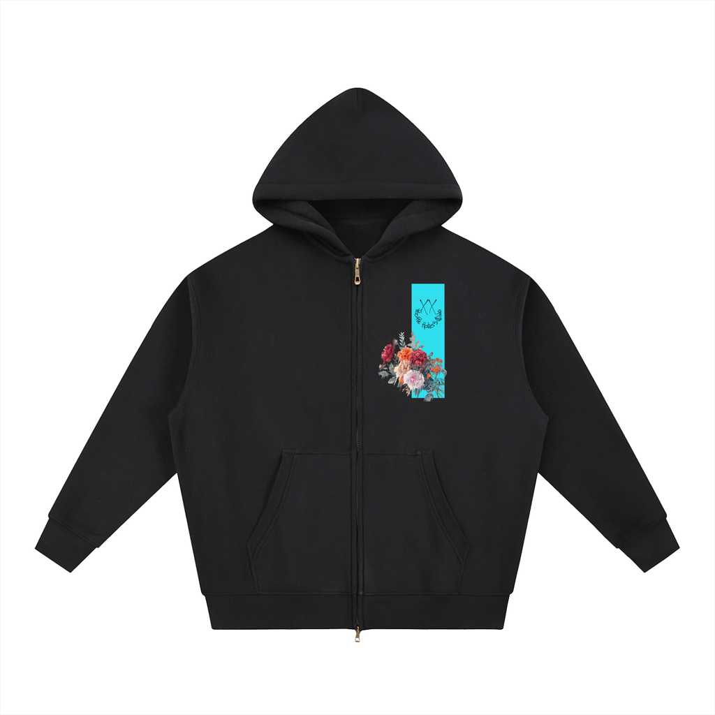 Flowers Oversized zip up